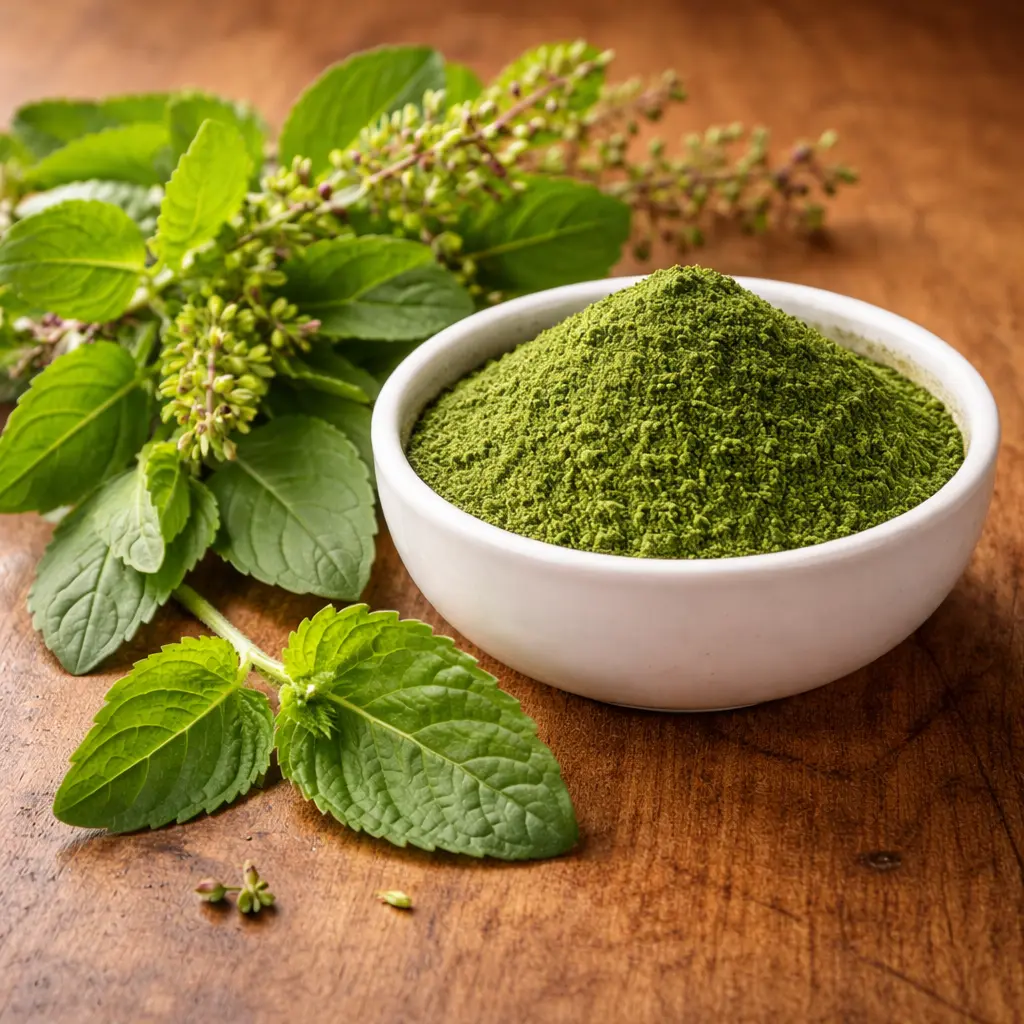 Export Grade Dried Tulsi Holy Basil and Spinach Powder - Kiran Enterprises