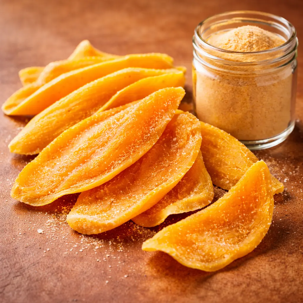 Premium Chewy Dehydrated Alphonso Mango Slices - Kiran Enterprises