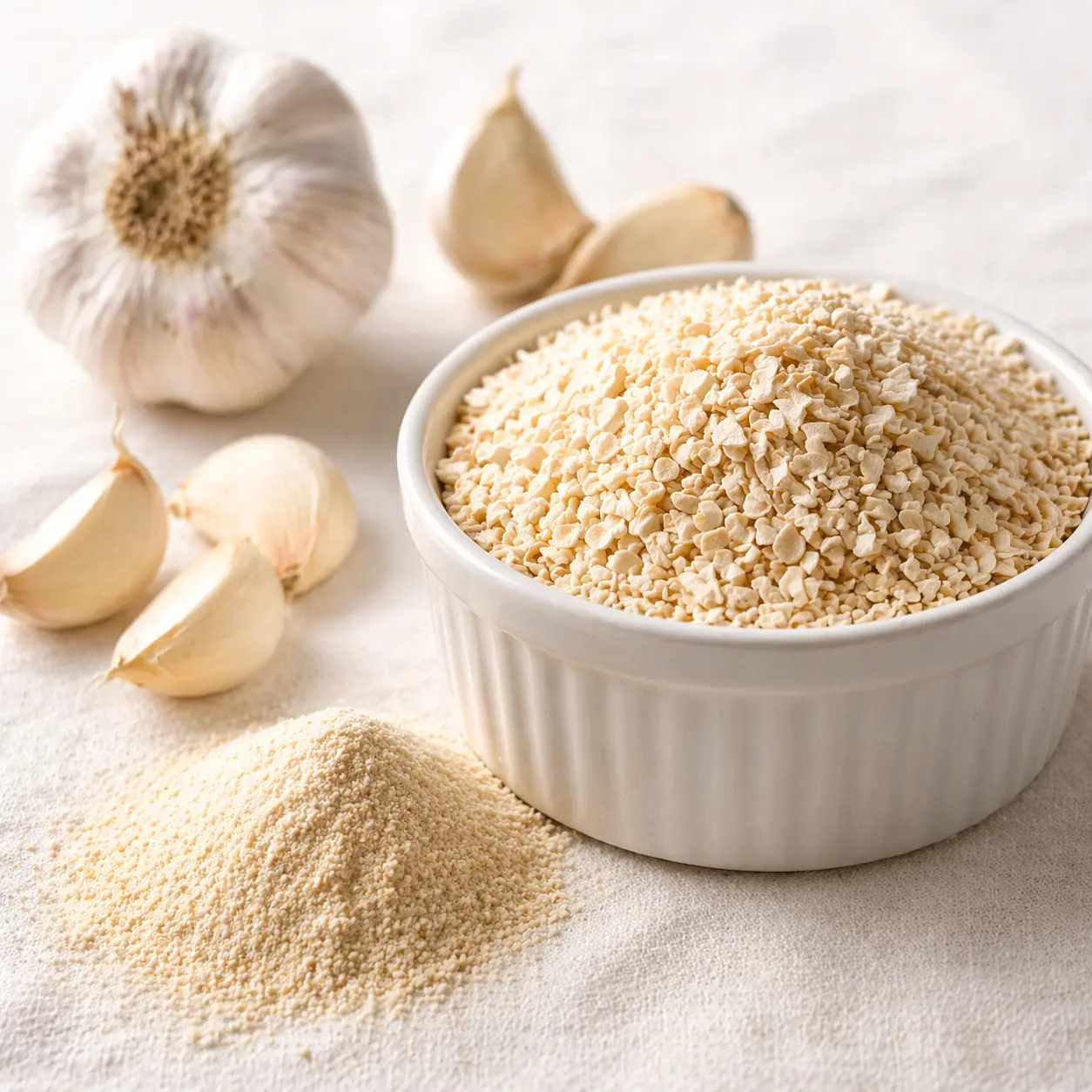 Sortex Cleaned Dehydrated Garlic Granules and Powder - Kiran Enterprises