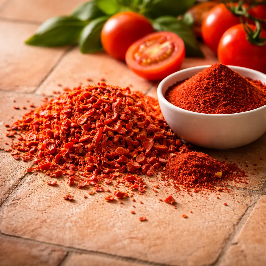 High Lycopene Dehydrated Tomato Flakes and Powder - Kiran Enterprises